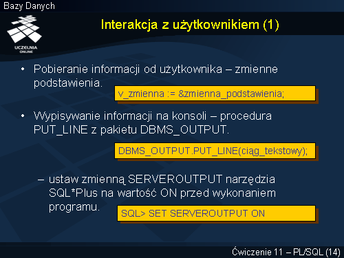 Interakcja z użytkownikiem (1)