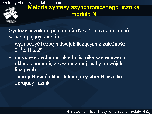 Metoda syntezy asynchronicznego licznika modulo N