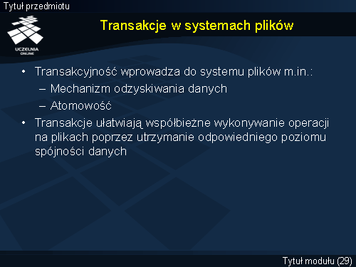Transakcje w systemach plików