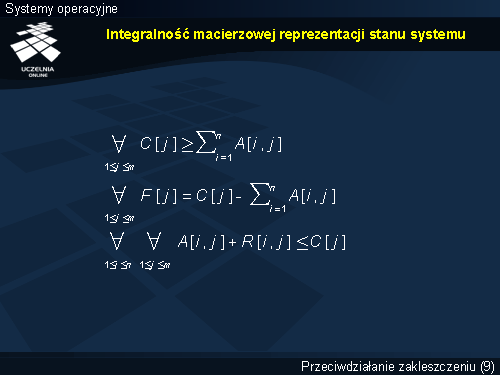 Integralność macierzowej reprezentacji stanu systemu