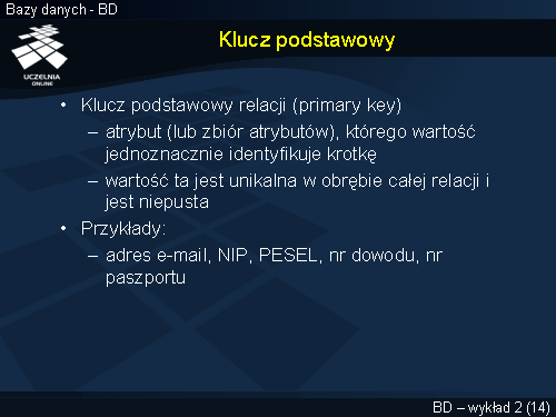 Klucz podstawowy