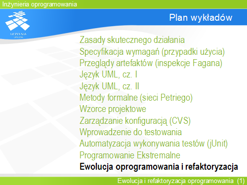Plan wykładów