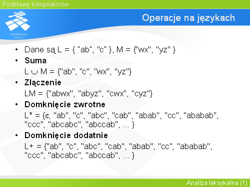 Operacje na językach(2)