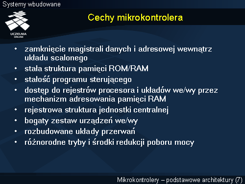 Cechy mikrokontrolera